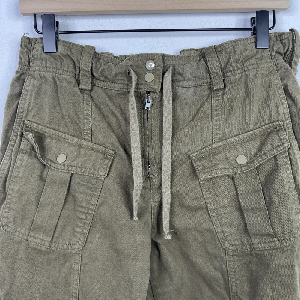 Zara Pants Womens S Green Utility Cargo Gorpcore Hiking Y2K Military Casual - Picture 4 of 11